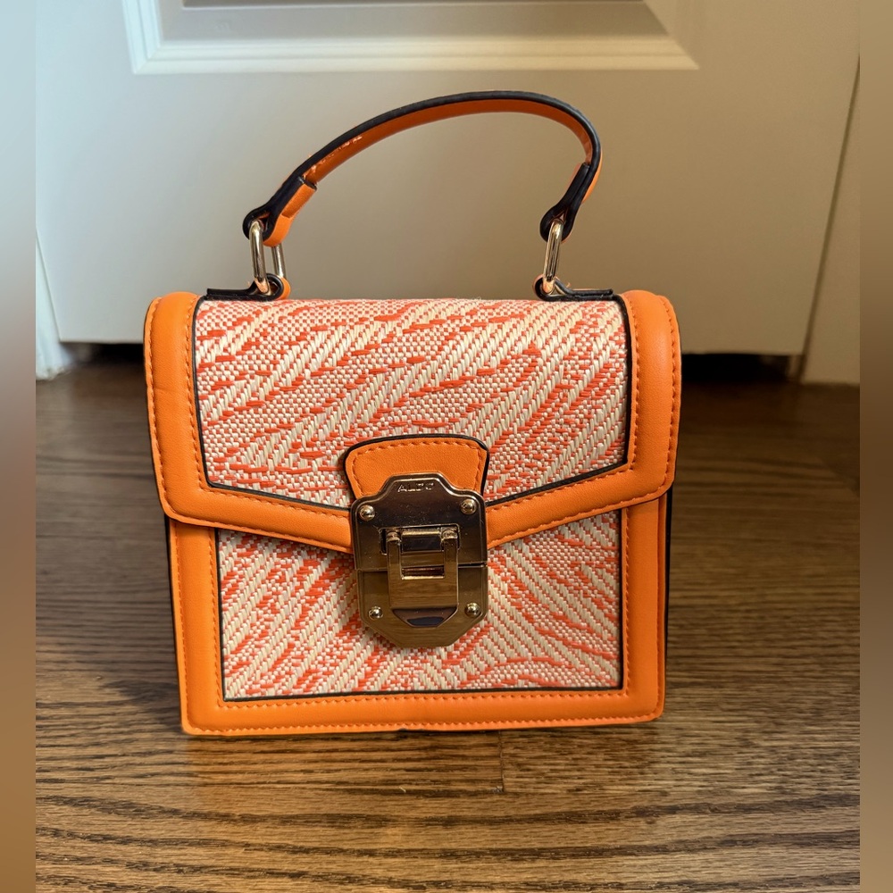ALDO Orange and White Handbag